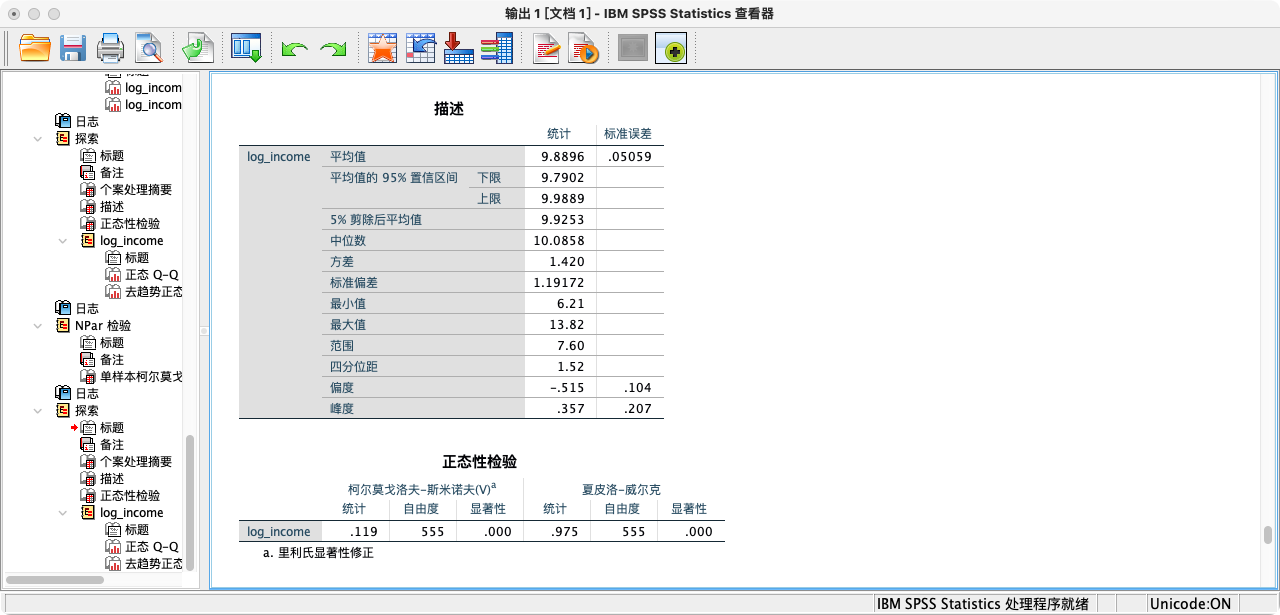 正态性检验表-SW